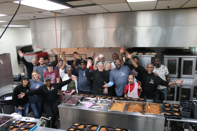 The current Meals on Wheels Rockland kitchen, at capacity during a meal run.